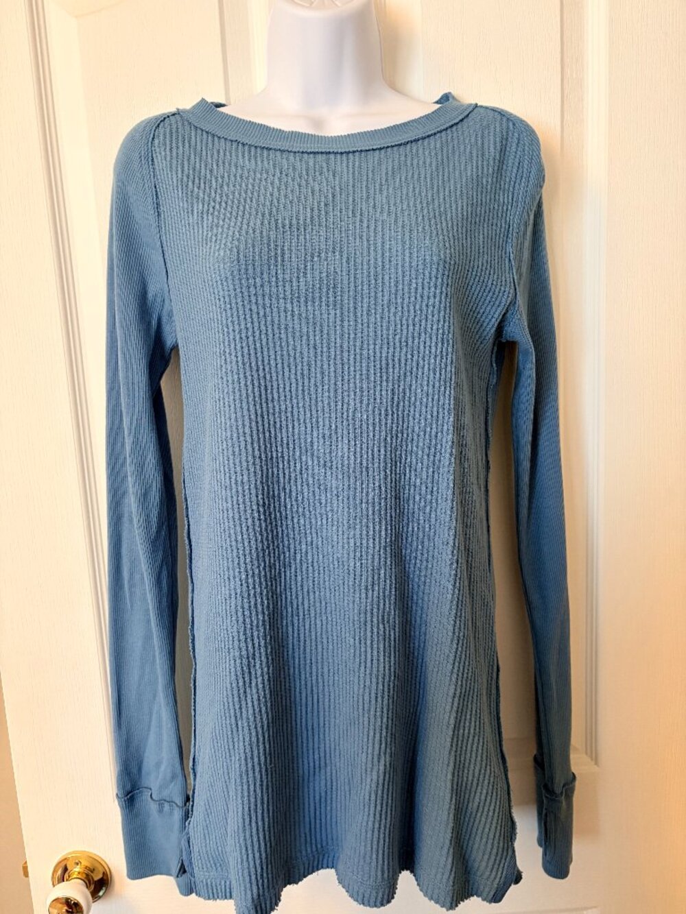 Free People - We the Free - Blue Waffle Knit
